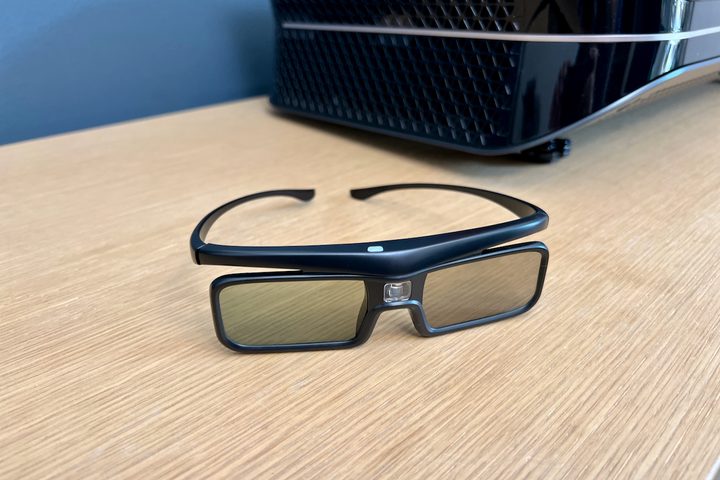 A pair of 3D glasses with the AWOL LTV-3500 projector.