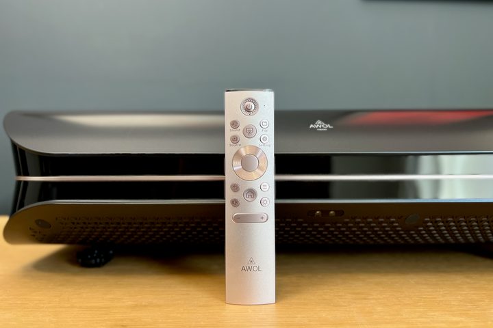 The remote with the AWOL Vision LTV-3500 Pro projector.