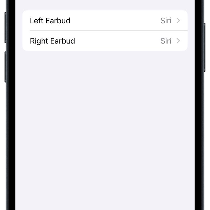 Beats Solo Buds on iOS: press-and-hold control.