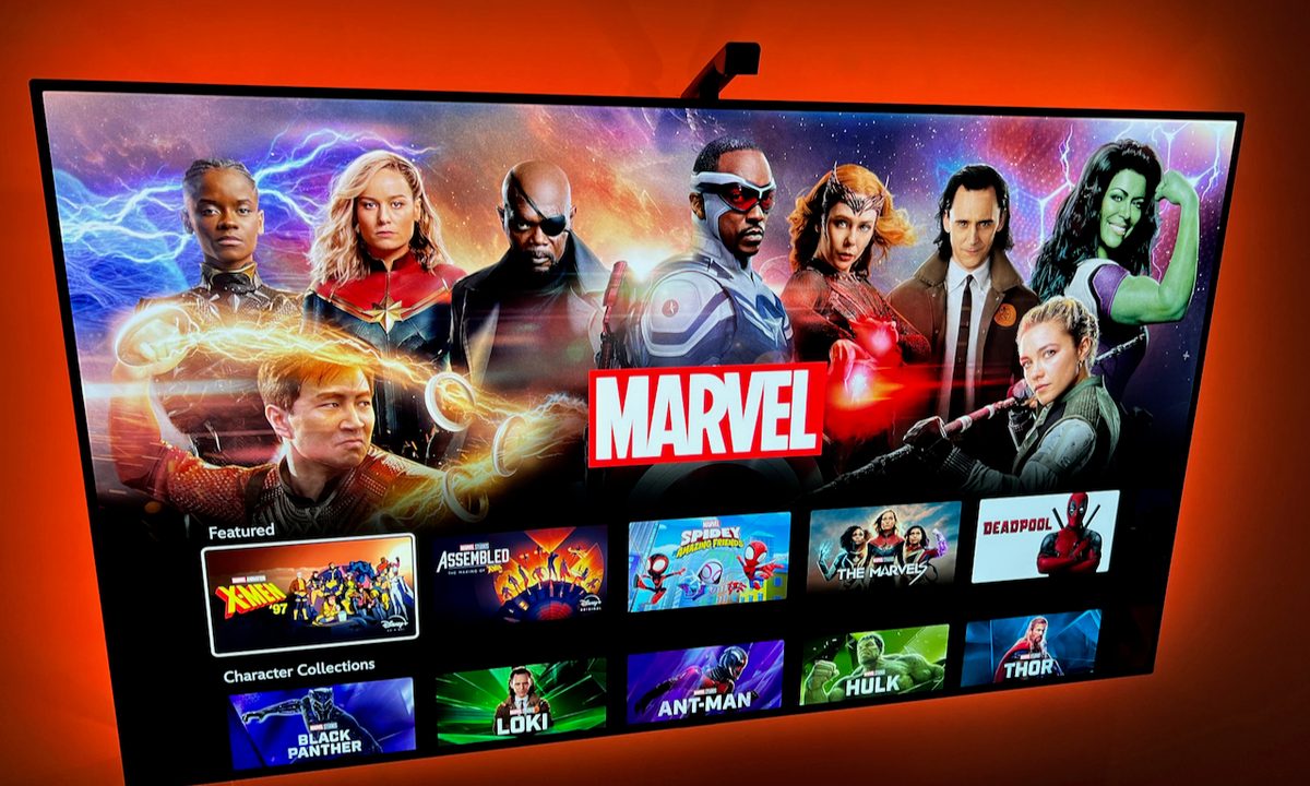 Disney Plus on a TV screen.
