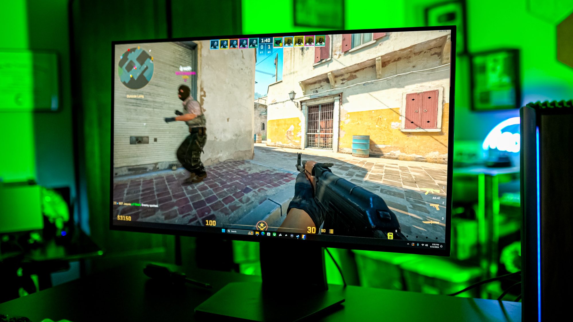 Counter-Strike 2 running on a gaming monitor.