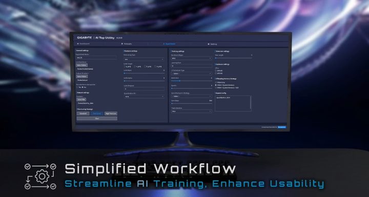 A screenshot from Gigabyte's presentation on its AI TOPS application.