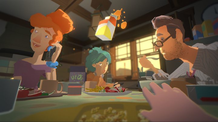 A baby levitates a bottle in Goodnight Universe.