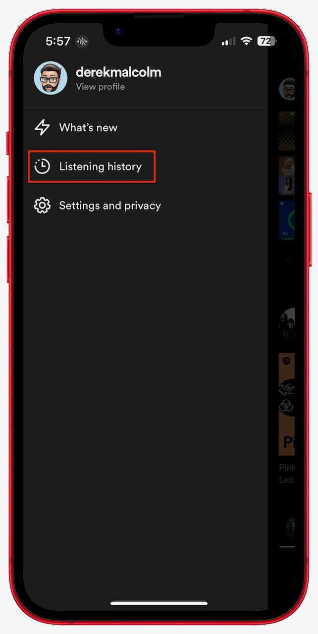 How to find your Spotify listening history on the mobile app.