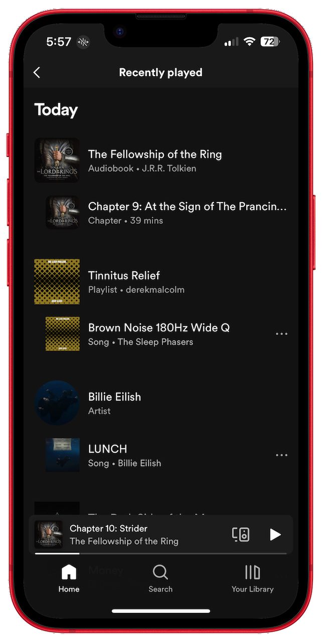How to find your Spotify listening history on the mobile app.