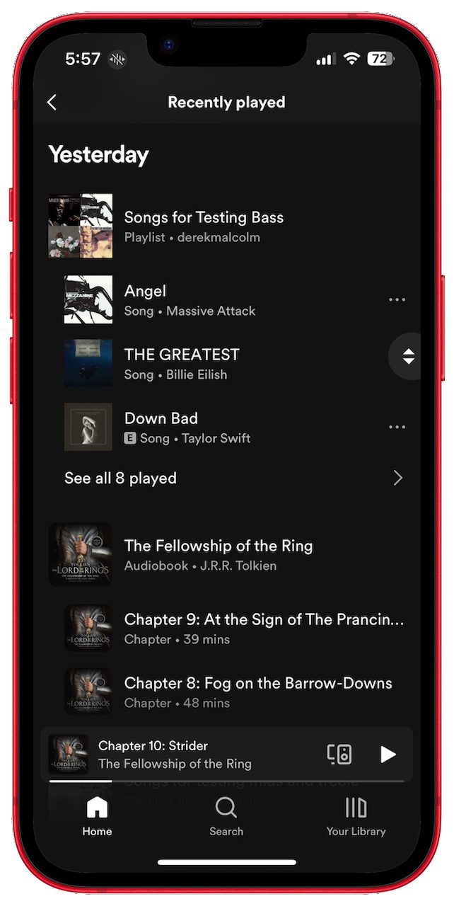 How to find your Spotify listening history on the mobile app.