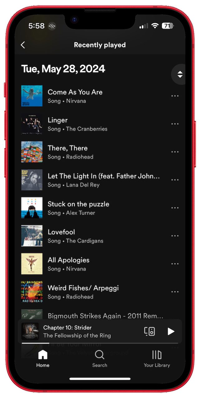 How to find your Spotify listening history on the mobile app.