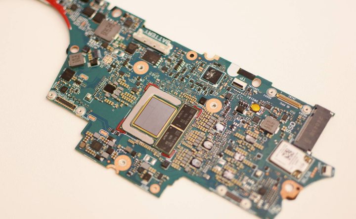 The motherboard of an Intel Lunar Lake laptop.