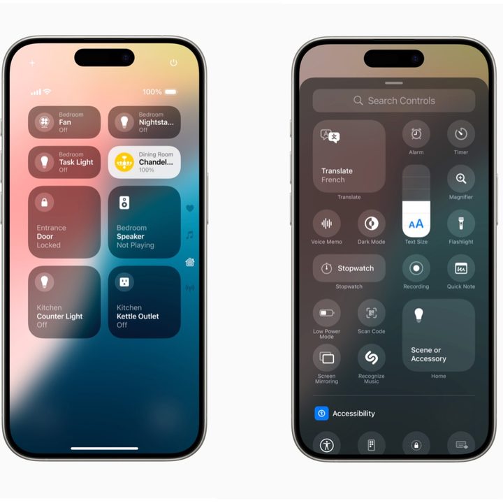 iOS 18 control center.