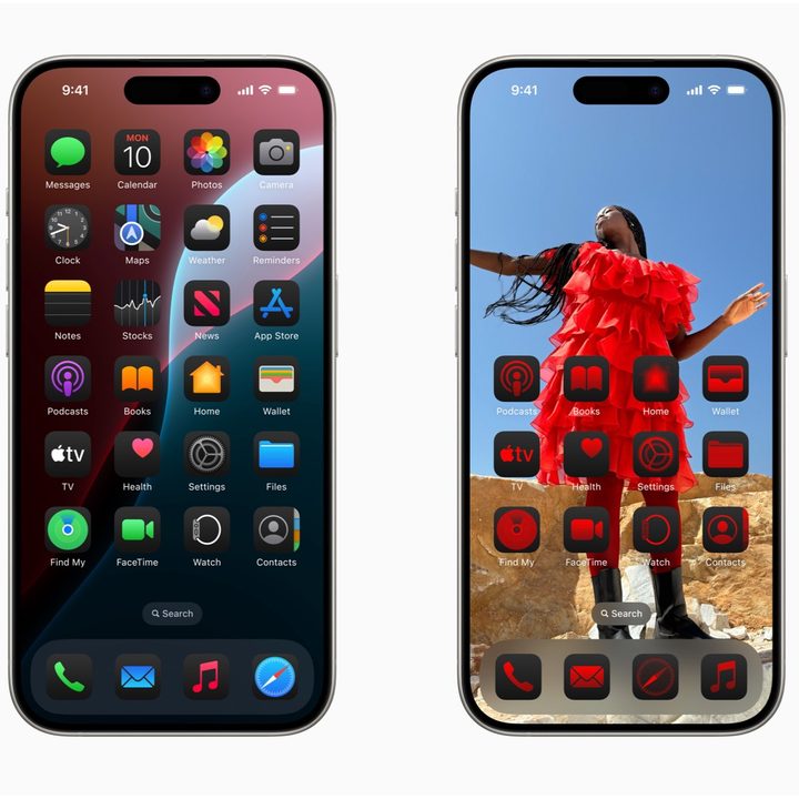 iOS 18 home screens.