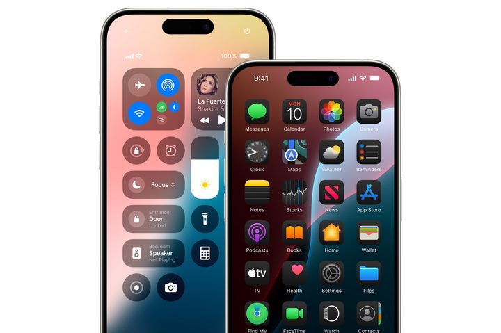Two iPhones running iOS 18.