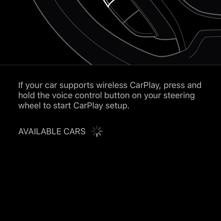 CarPlay failing to pull up compatible vehicles in the iOS Settings app.