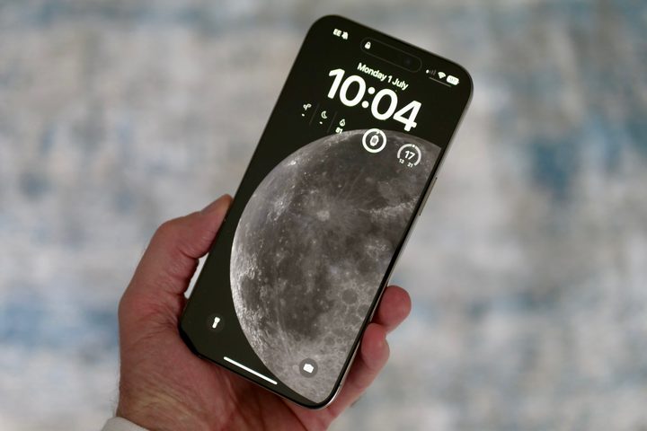 The iPhone 15 Pro Max's screen.
