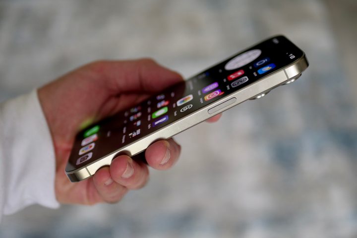 The side of the Apple iPhone 15 Pro Max.