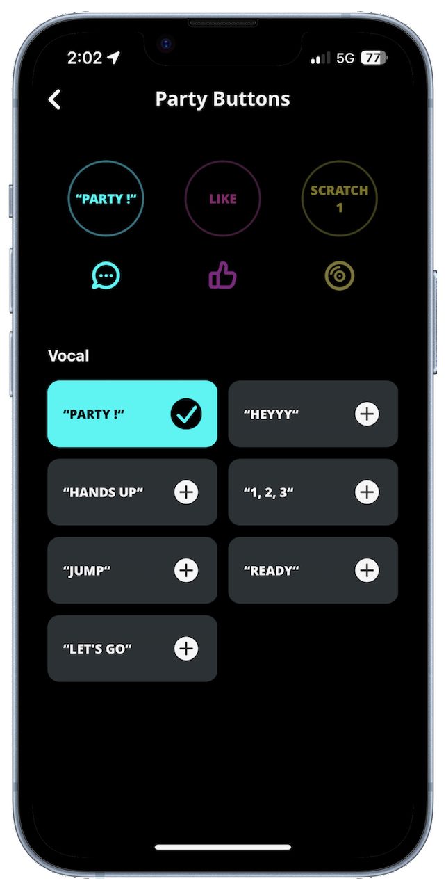 The JBL PartyBox app.