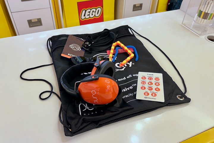 A KultureCity sensory bag at a Lego store in Toronto.