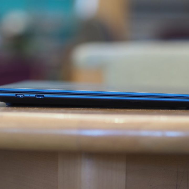 Lenovo Yoga Slim 7x left side view showing ports.