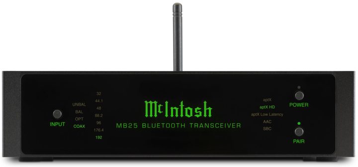 McIntosh MB25 Bluetooth transceiver front panel.