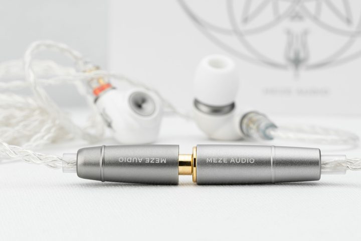 Meze Alba in-ear monitors with USB-C to 3.5mm adapter.