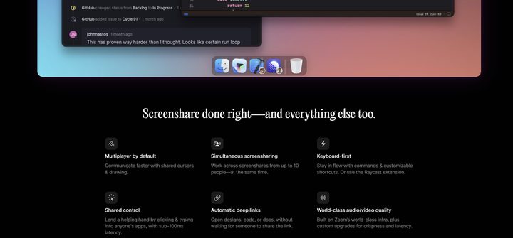 A screenshot of Multi's website that shows an example of the application.