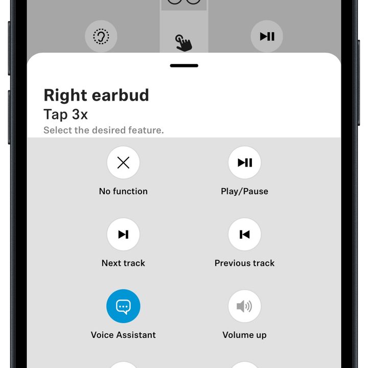 Sennheiser Smart Control app for iOS: control customization.