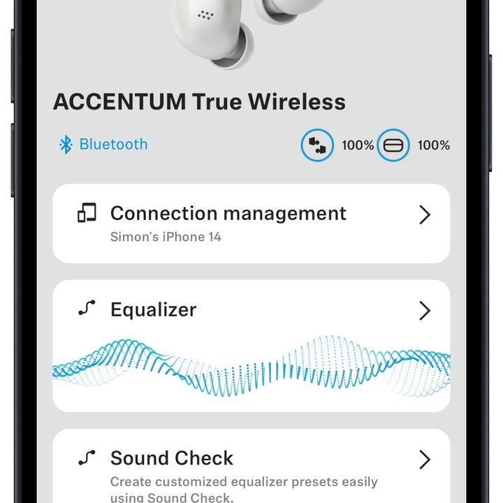 Sennheiser Smart Control app for iOS: homepage.