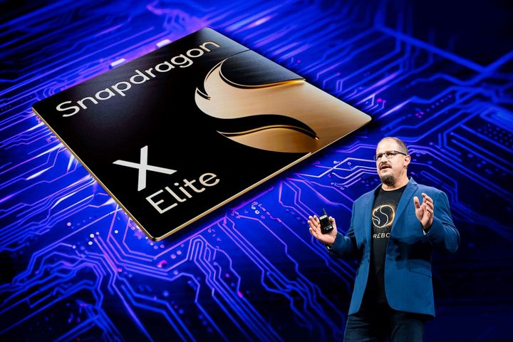 Qualcomm's CEO presenting Snapdragon X Elite CPUs at Computex 2024.