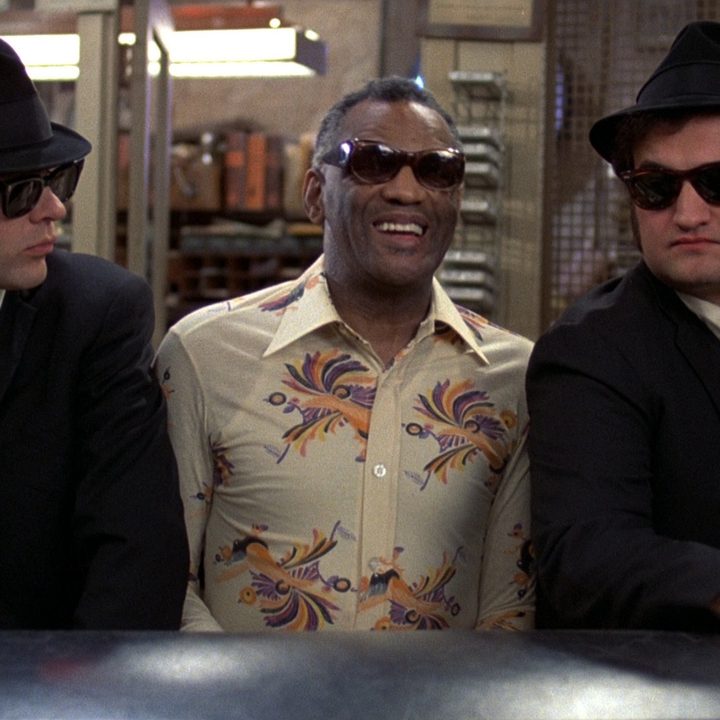 Dan Aykroyd, Ray Charles, and John Belushi in The Blues Brothers.