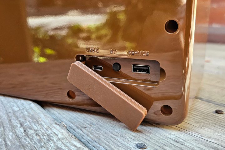 Tivoli Audio SongBook rear ports and cover.