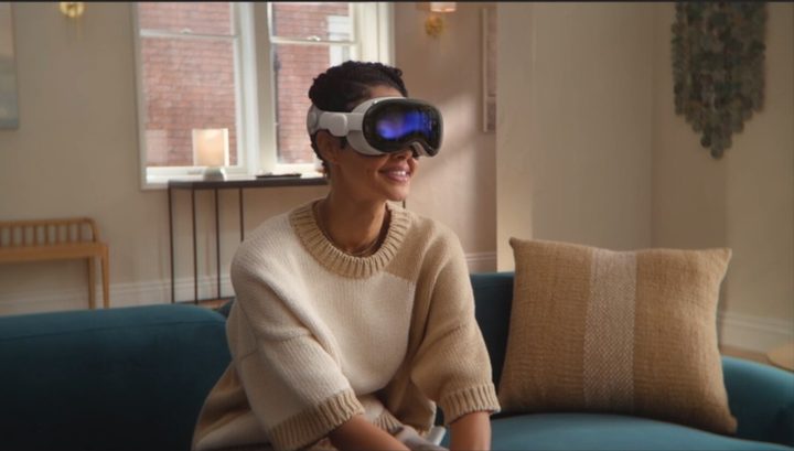 Apple Vision Pro on person.