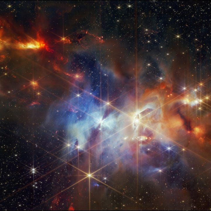 This image shows the centre of the Serpens Nebula as seen by the NASA/ESA/CSA James Webb Space Telescope&rsquo;s Near-InfraRed Camera (NIRCam).