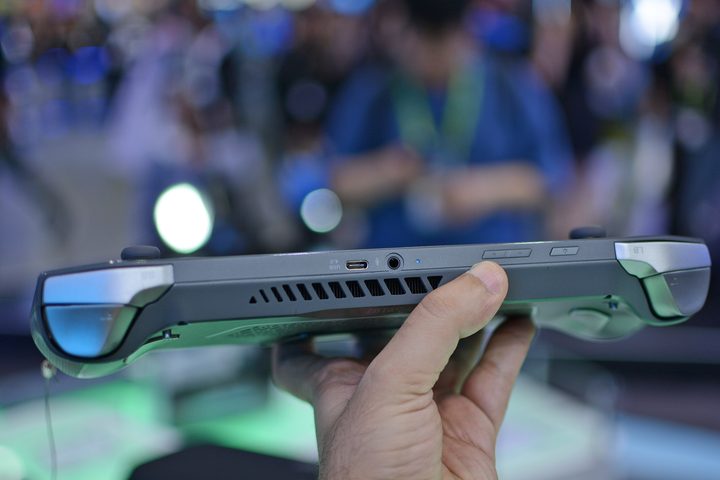 The top side of the Zotac Zone handheld gaming console.