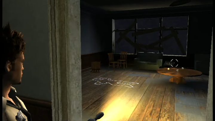 Lazarus shining a light into a crime scene.
