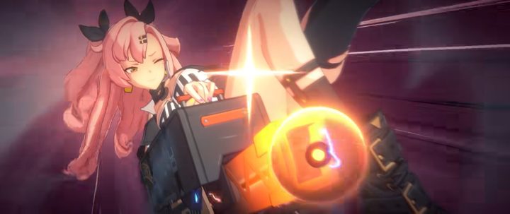 A Zenless Zone Zero character charging an attack.