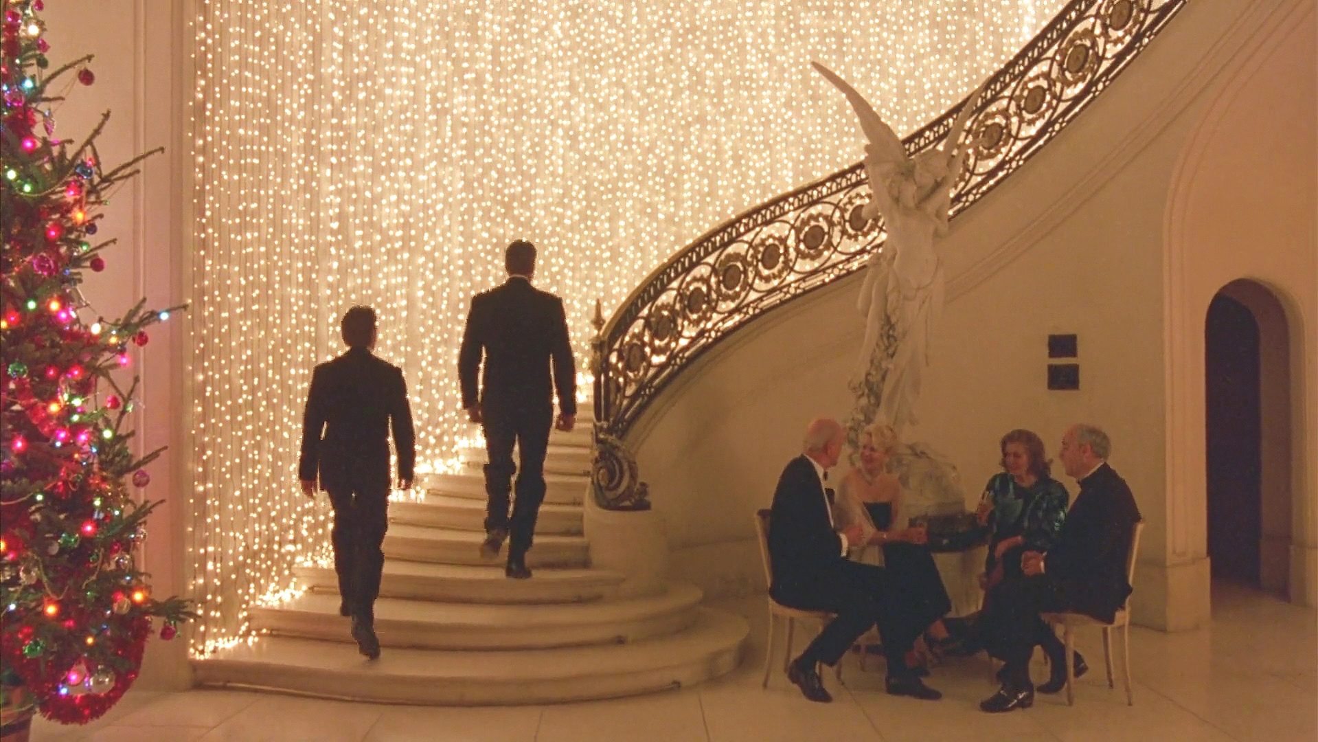 A scene at the Christmas party in Eyes Wide Shut.