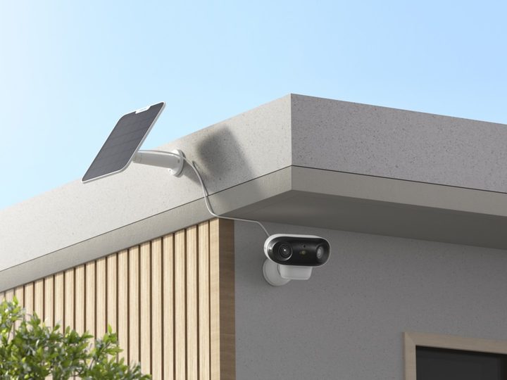 Argus 4 Pro with Solar Panel mounted on roof