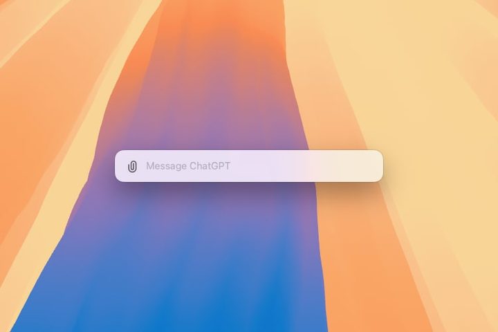 The ChatGPT app on macOS, showing its query bar on screen.