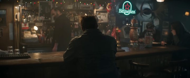 Wolverine sitting at a bar in "Deadpool & Wolverine."