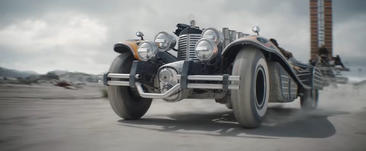 A classic car being driven in "Deadpool & Wolverine."