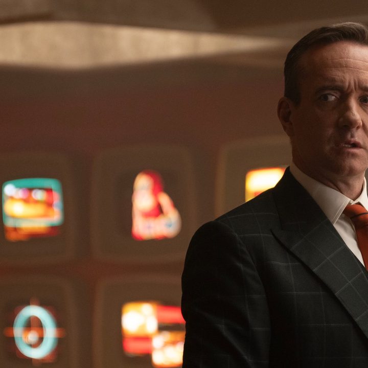 Matthew Macfadyen looks surprised in a still from the movie Deadpool & Wolverine