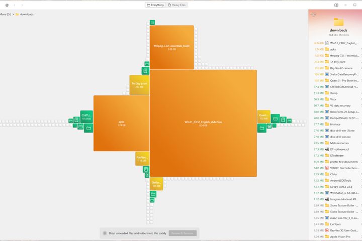 Disk Drill Pro's clean up utility helps identify large files that use the most storage.