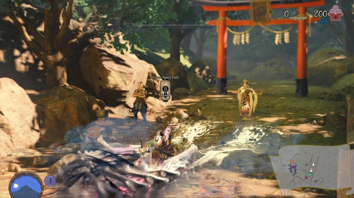 Clearing a spirit path in Kunitsu-Gami: Path of the Goddess.