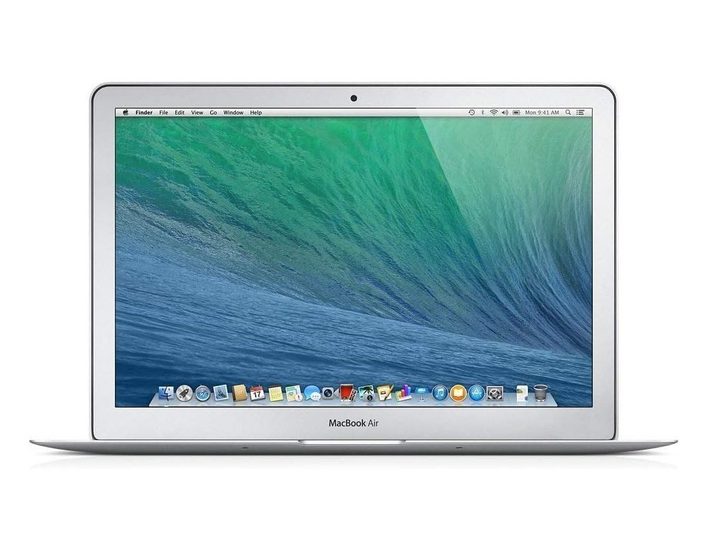 A MacBook Air 2017, opened.