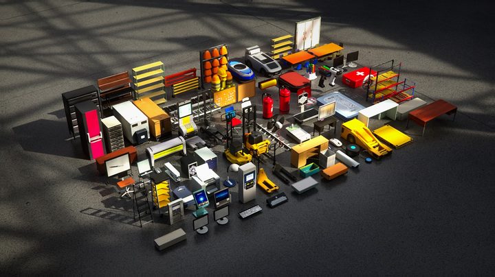 Several 3D models generated by Nvidia and Shutterstock.