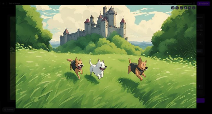 Runway dogs running