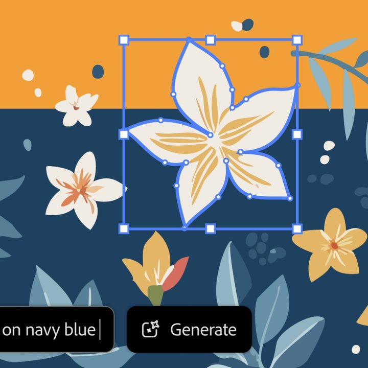 Flowers being generated using text in Illustrator.