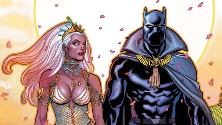 Storm and Black Panther from Marvel Comics.