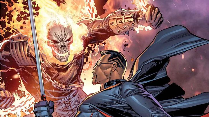 Ghost Rider and Blade.