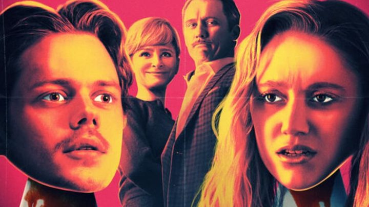 Poster for the film Villains showing Bill Skarsg&aring;rd, Kyra Sedwyck, Jeffrey Donovan, and Maika Monroe.