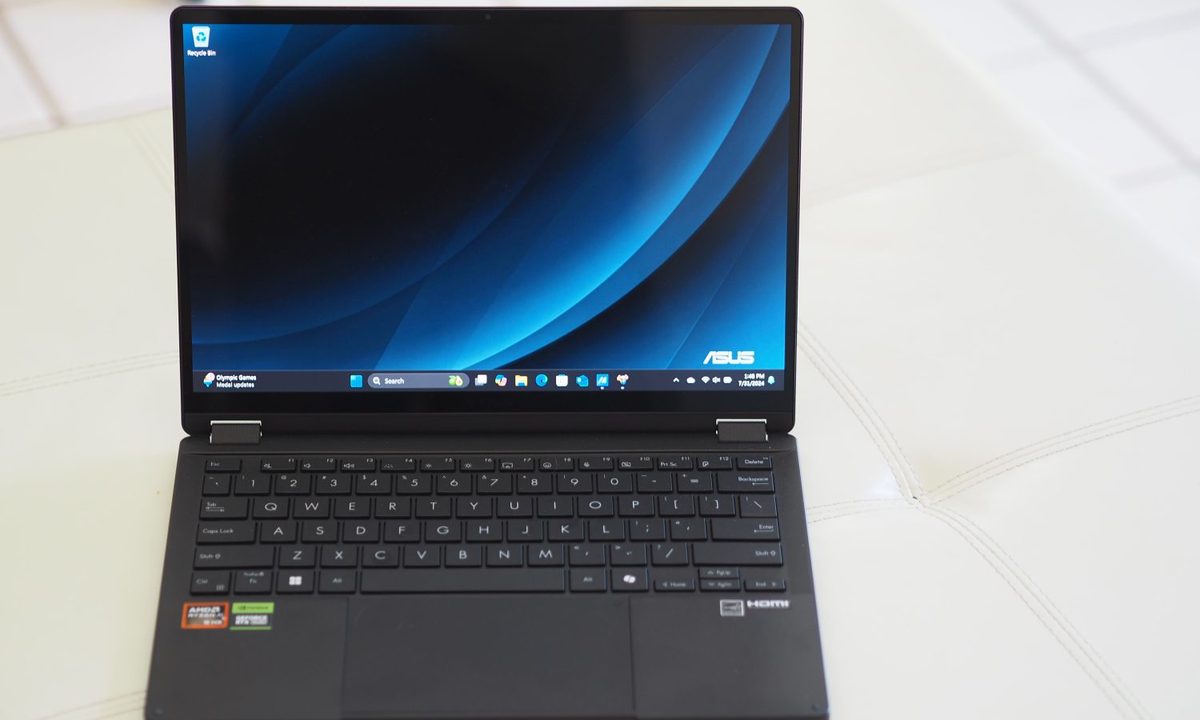 Asus ProArt PX13 front view showing display and keyboard.